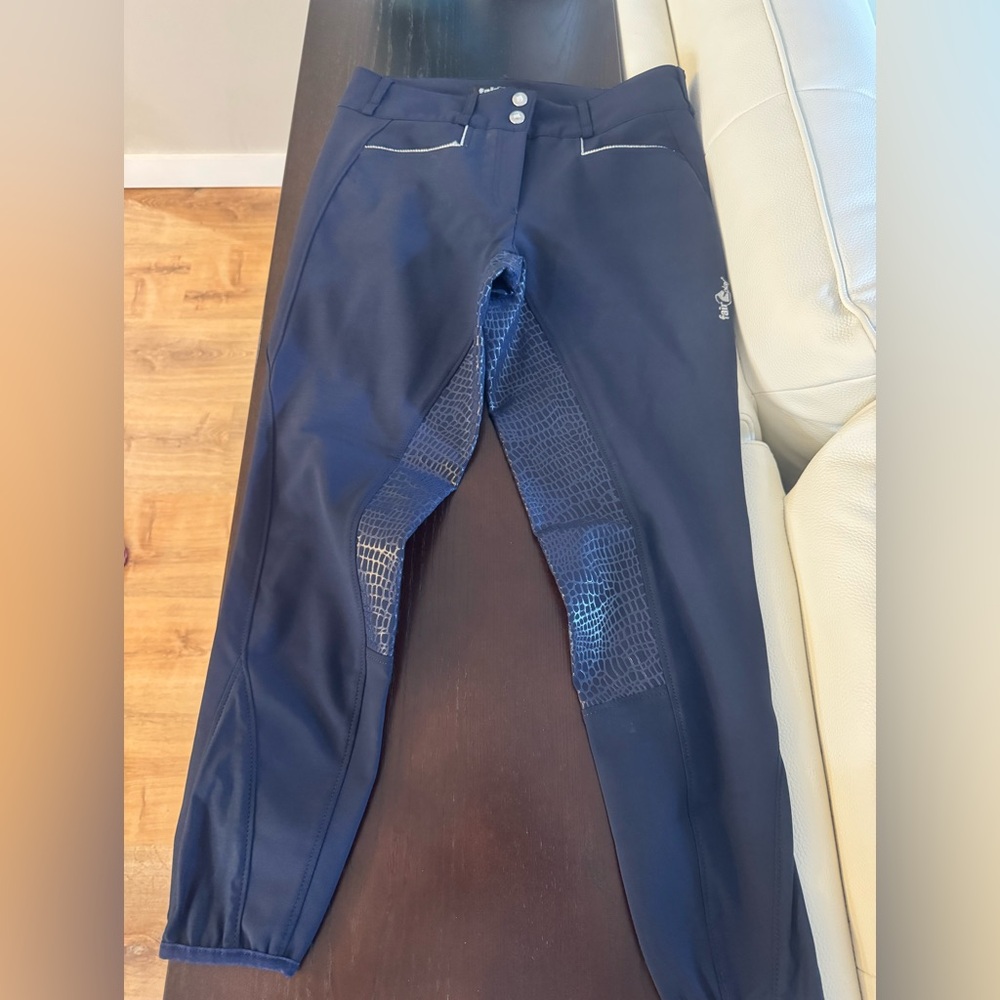 Women’s Navy Riding Breeches with Silicone Full Seat Grip